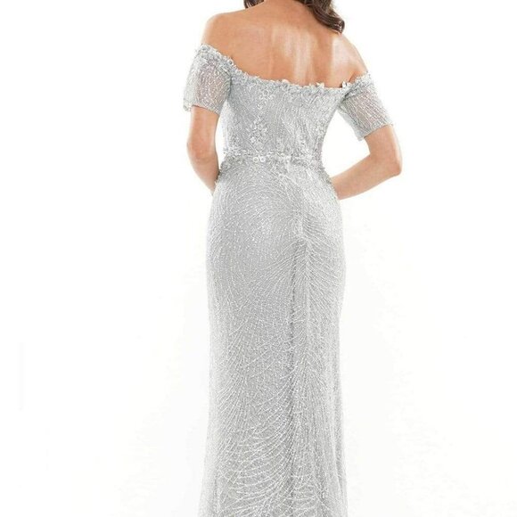 NWT Rina Di Montella RD2736 Lace Applique Evening Gown Green Size 6 - Picture 3 of 5